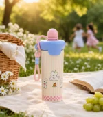 Cute Stainless Steel 650ml Insulated Water Bottle with Straw Lid | Leakproof Vacuum Flask for Kids & ( School - Club ) - Image 6