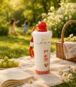 Cute Stainless Steel 650ml Insulated Water Bottle with Straw Lid | Leakproof Vacuum Flask for Kids & ( School - Club ) - Image 7