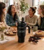 Goofit Outdoor 550ml Insulated Travel Mug with Handle & Straw | Leakproof Stainless Steel Coffee & Water Tumbler - Image 5