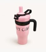 Goofit Outdoor 550ml Insulated Travel Mug with Handle & Straw | Leakproof Stainless Steel Coffee & Water Tumbler