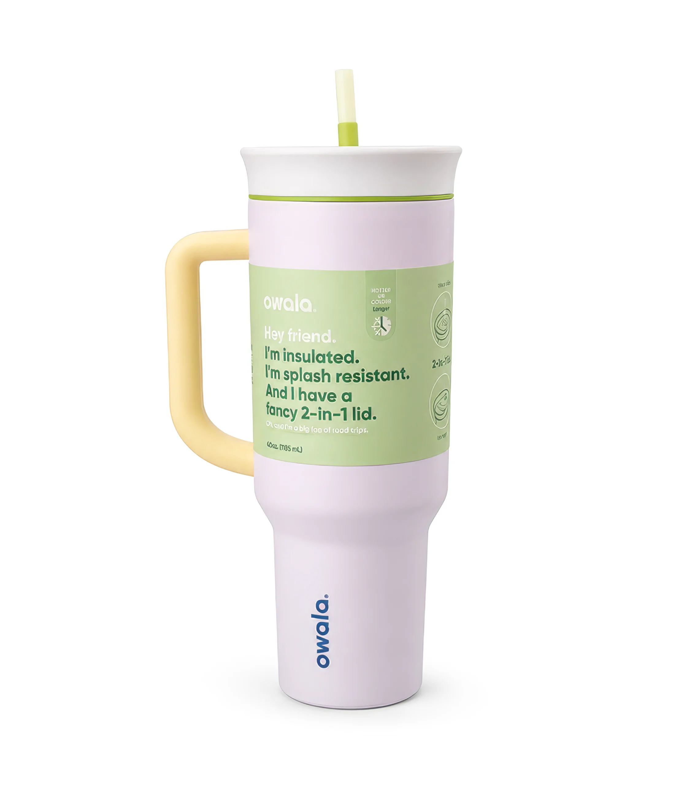 Owala 40oz stainless steel 316 tumbler with straw and handle - lavender pool float edition