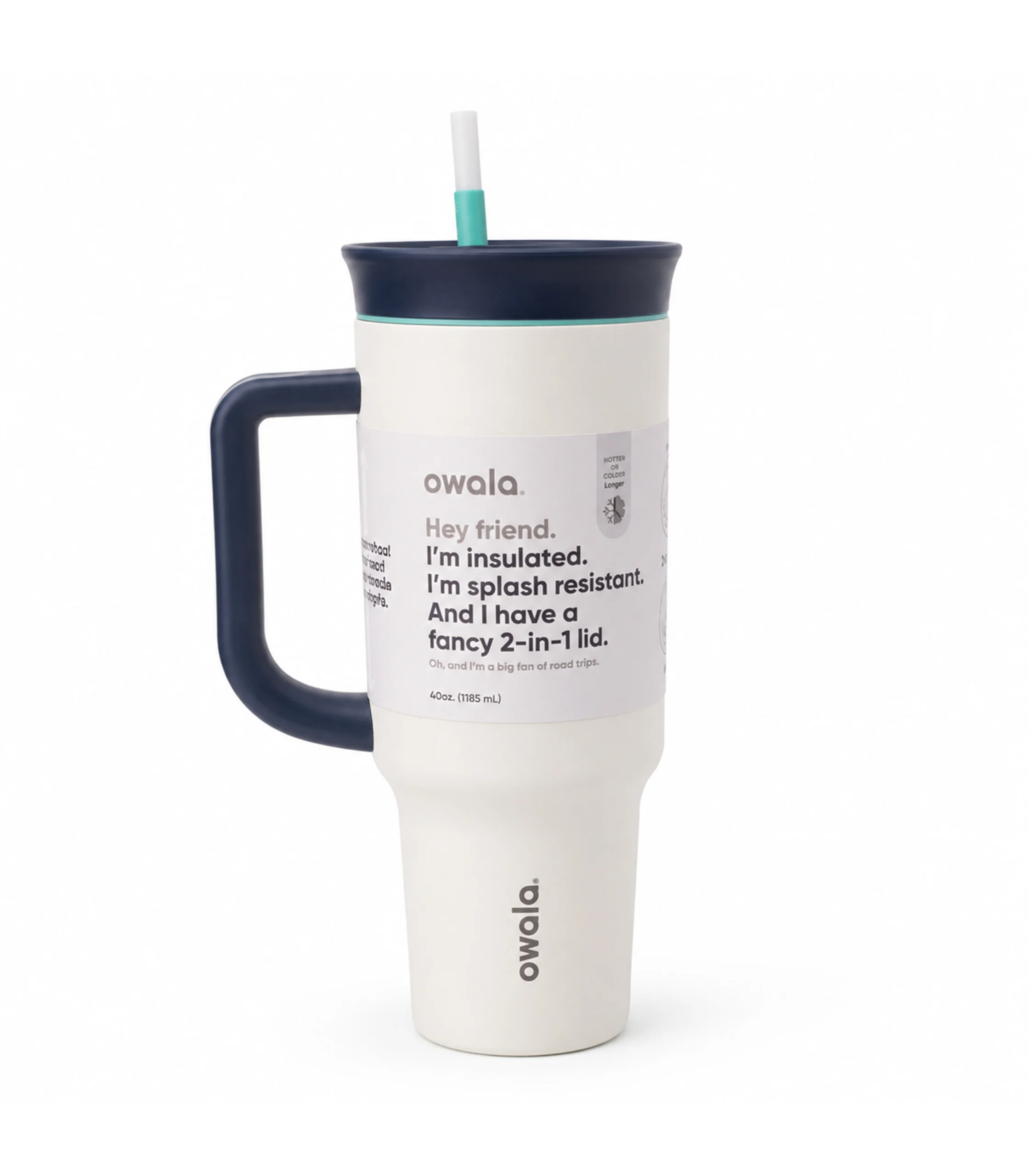 Owala 40oz stainless steel 316 tumbler with straw and handle