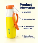 Ratio 520ml Insulated Water Bottle – Spout Lid, Straw & Strap - Image 6