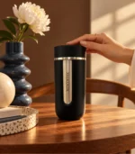 ⁦Mirror Nespresso Nomad–Style Travel Mug –304 Stainless Steel 400ml⁩ - الصورة ⁦6⁩